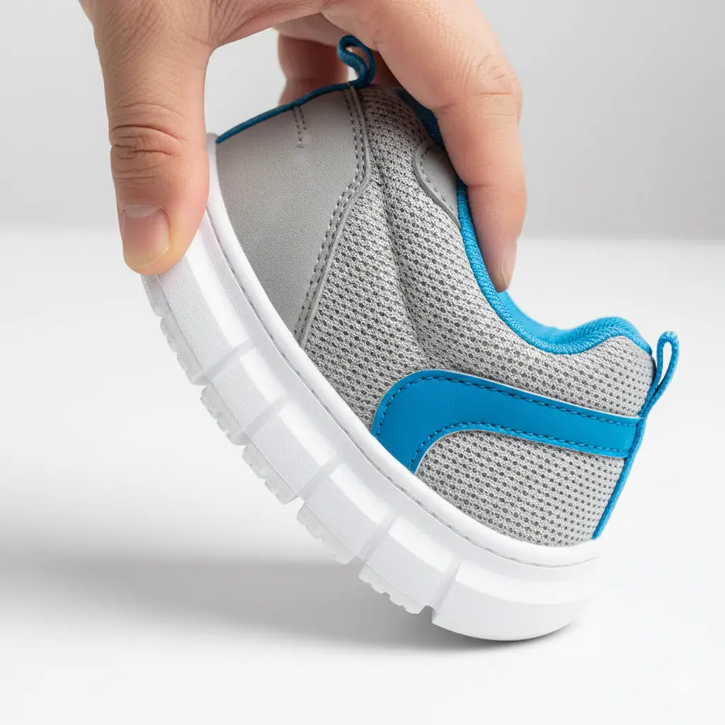 نمایش انعطاف‌پذیری کفی کفش کودک استاندارد